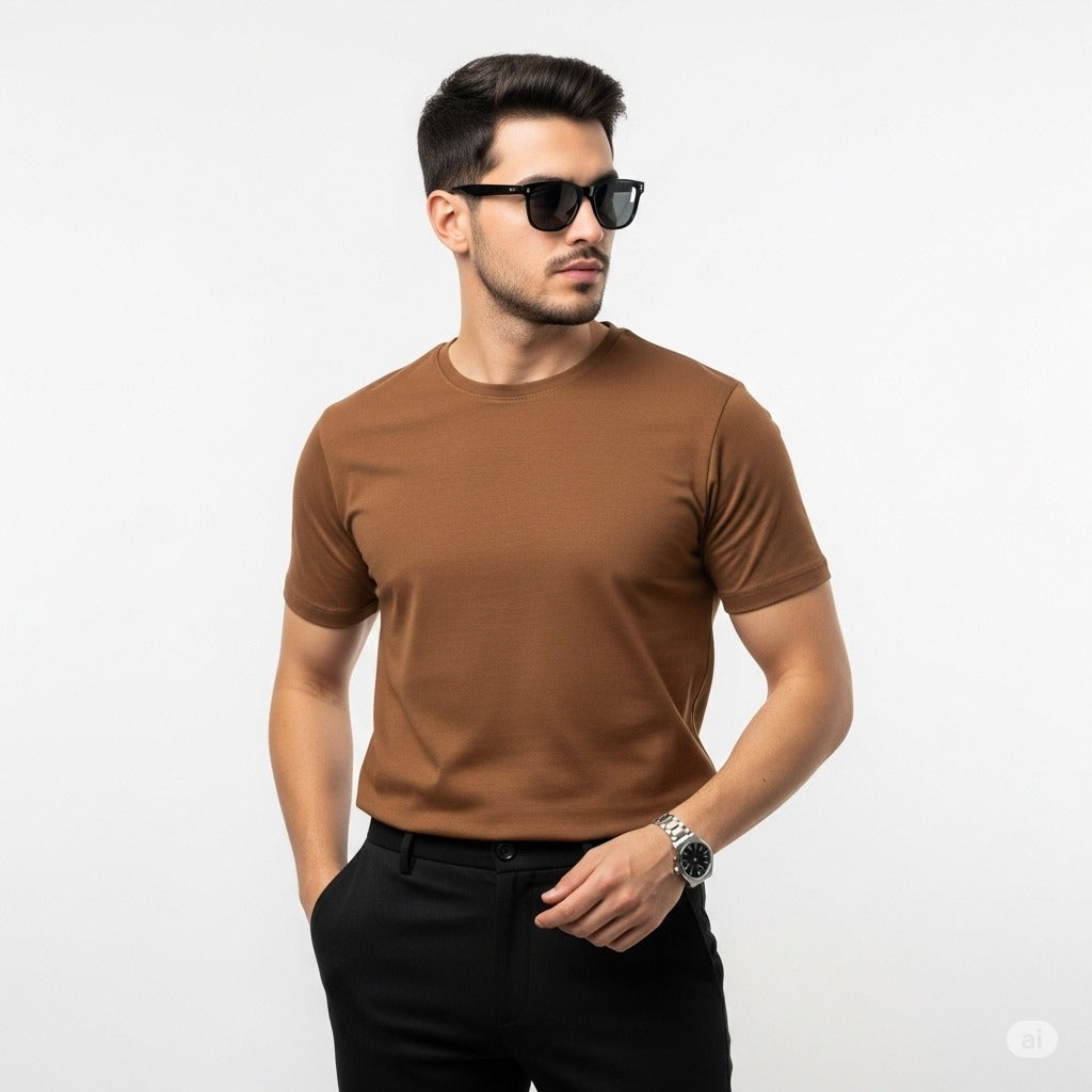Premium Brown Cotton T-Shirt