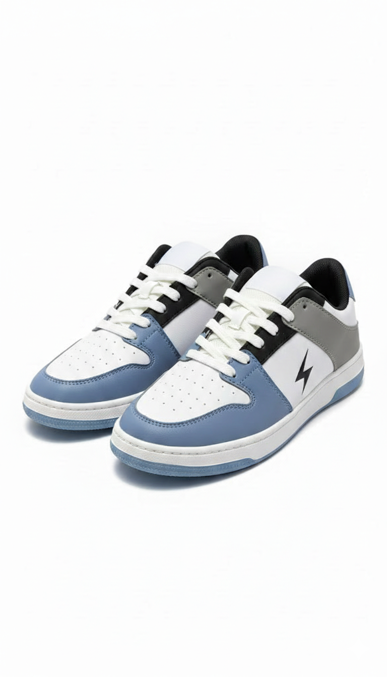 Men’s Urban Low-Top Sneakers – Blue & White Sport Casual Shoes