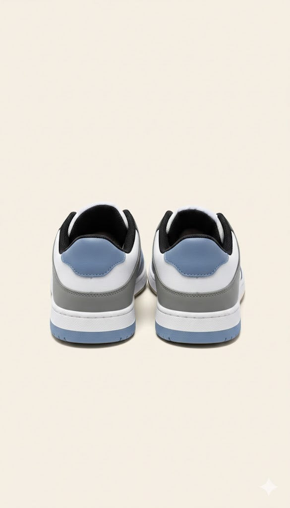 Men’s Urban Low-Top Sneakers – Blue & White Sport Casual Shoes