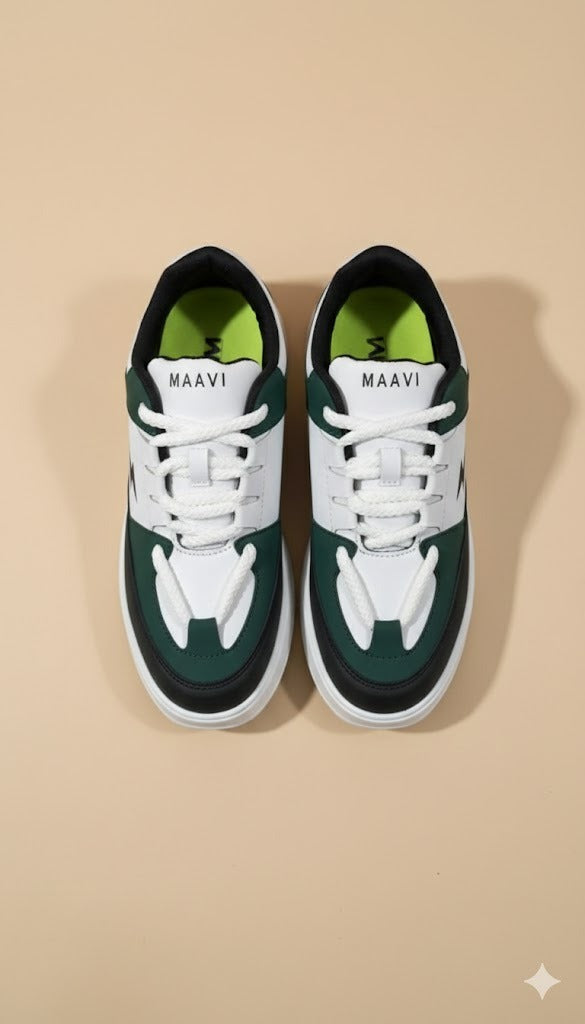 Green & White Casual Sneakers