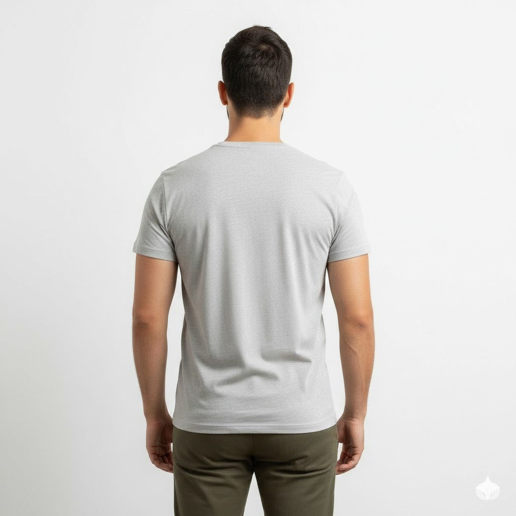 Men’s Light Grey Slim Fit Cotton T-Shirt