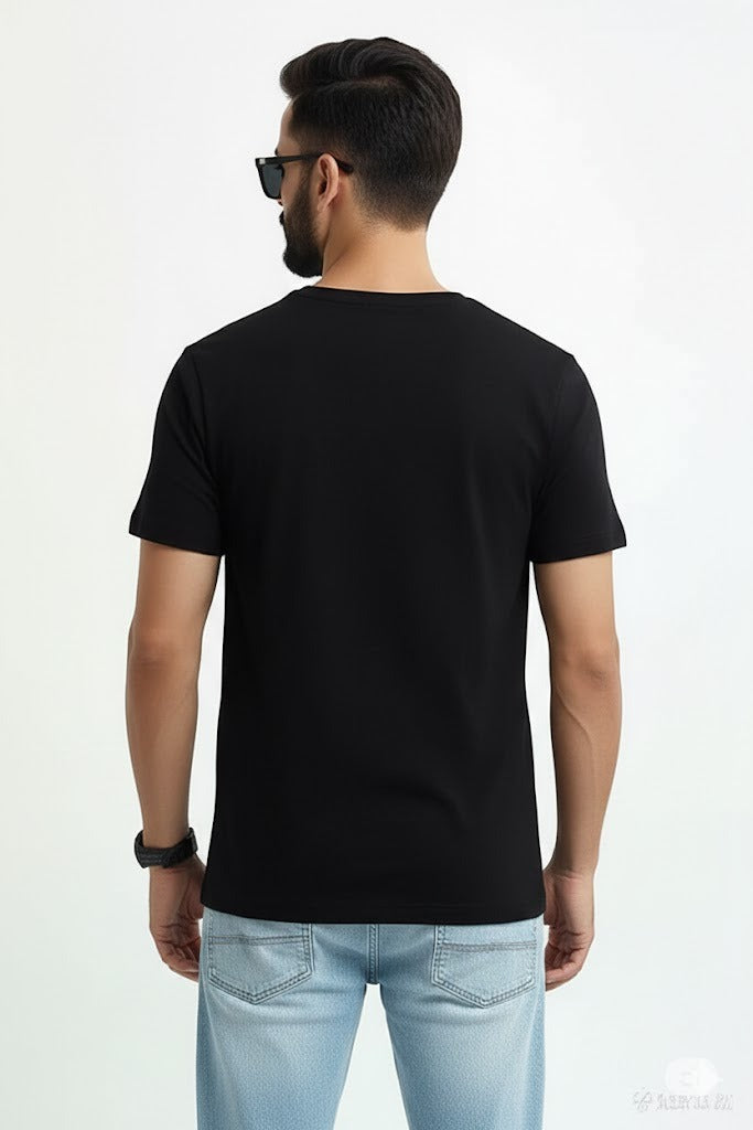 Men’s Classic Black Cotton T-Shirt | Slim Fit