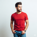 Men’s Premium Slim-Fit Crew Neck T-Shirt – Classic Red