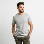 Men’s Light Grey Slim Fit Cotton T-Shirt
