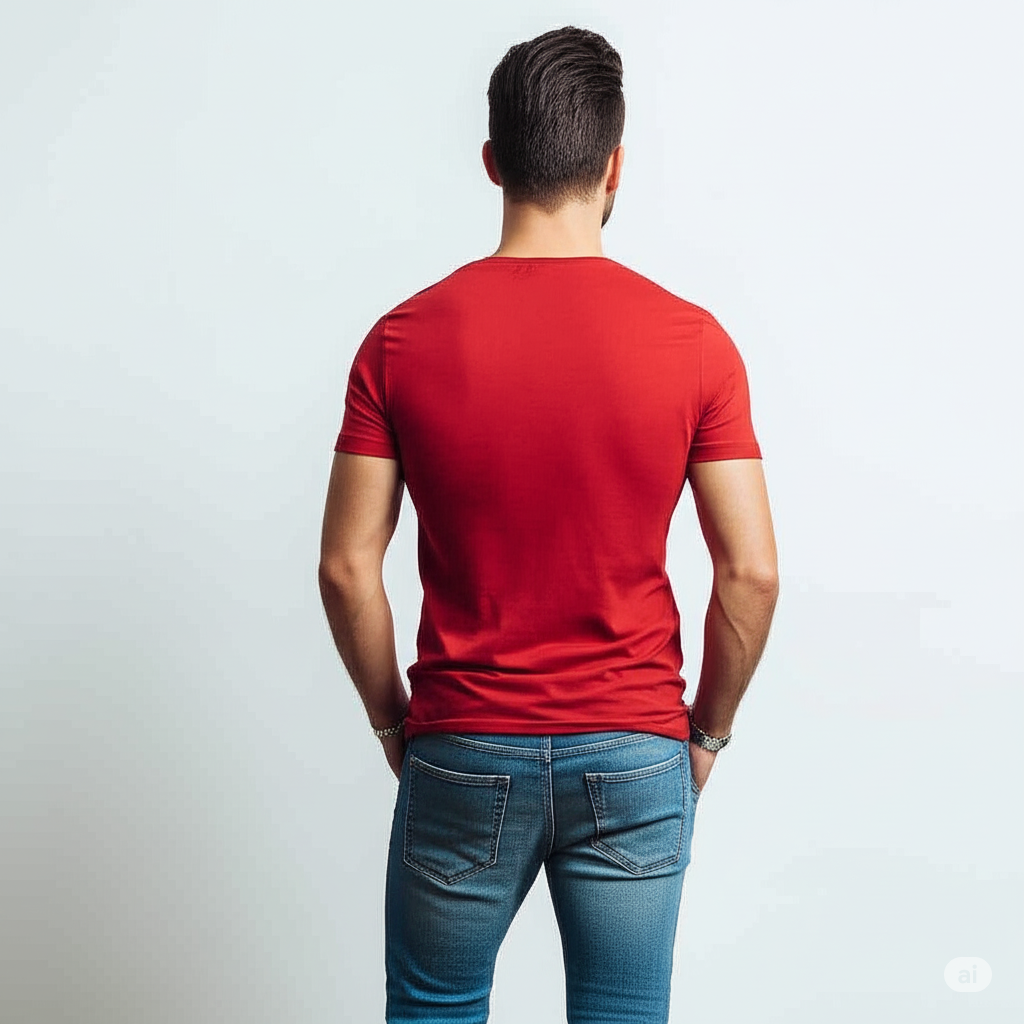 Men’s Premium Slim-Fit Crew Neck T-Shirt – Classic Red